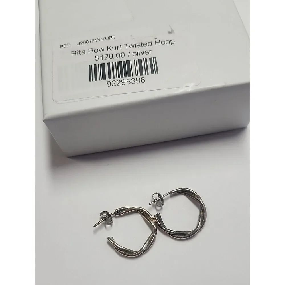 Rita Row Kurt Twisted Hoop Earrings - Sterling Silver 925